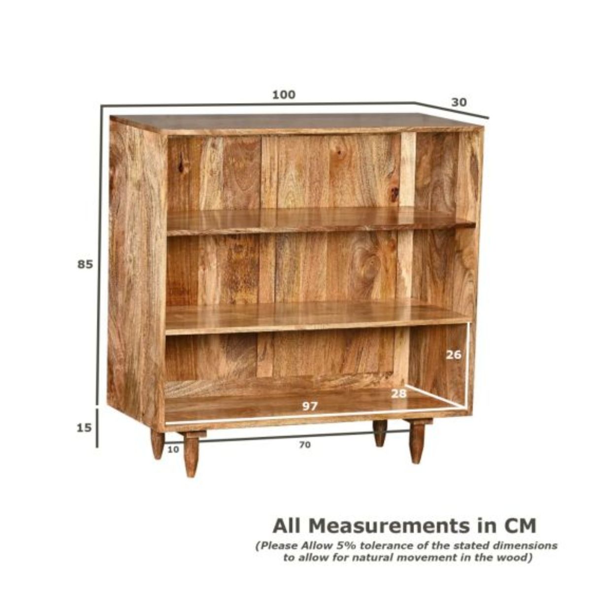 Trade Furniture Scandi Mango 100cm Bookcase