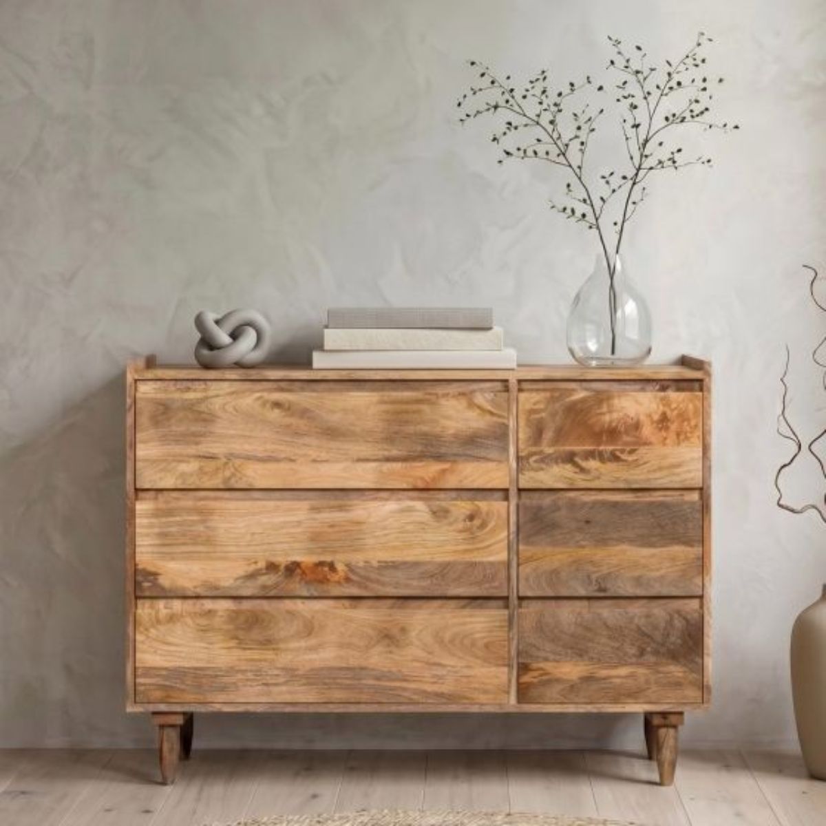 Trade Furniture Scandi Mango 115cm 6 Drawer Sideboard