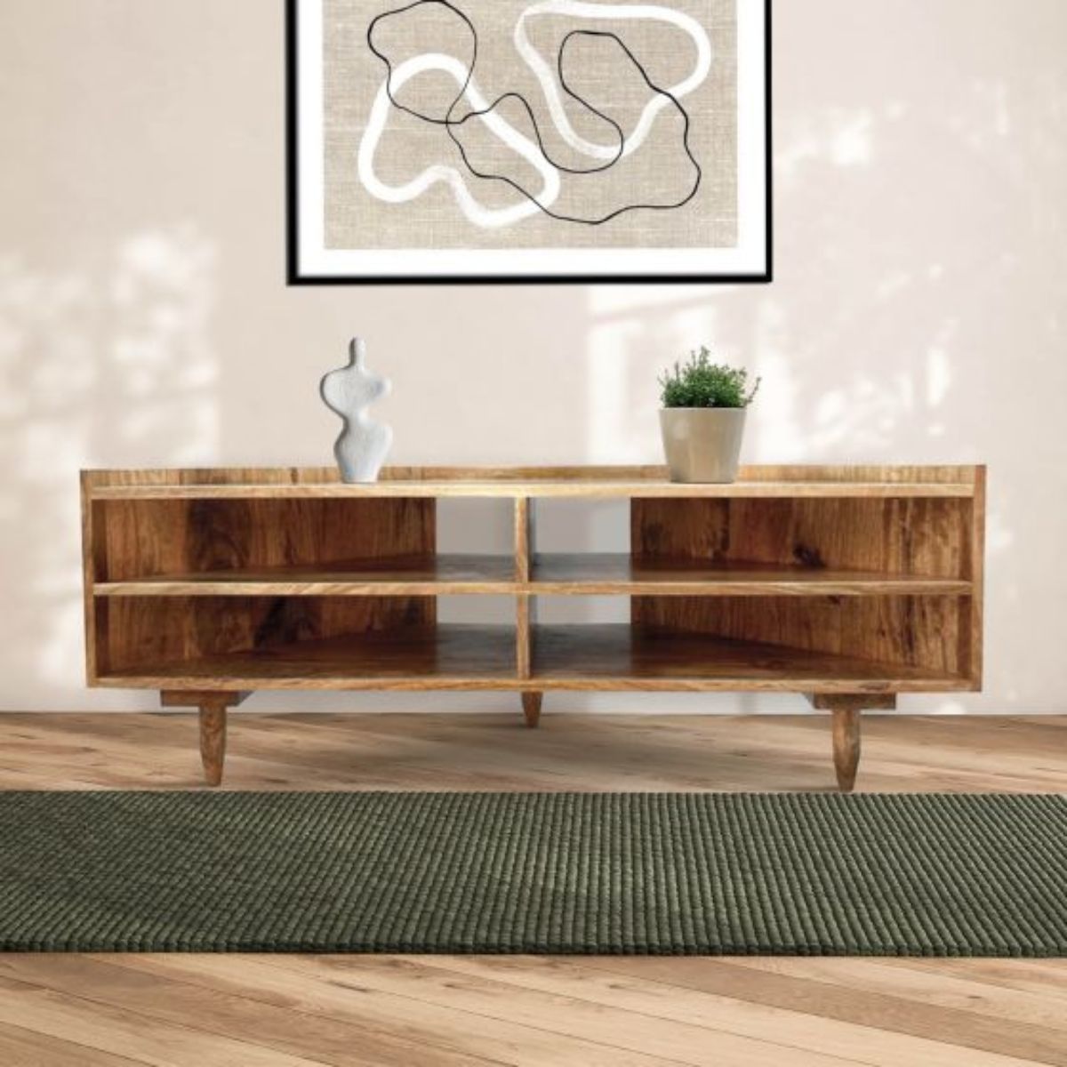 Trade Furniture Scandi Mango 120cm Corner Media Unit