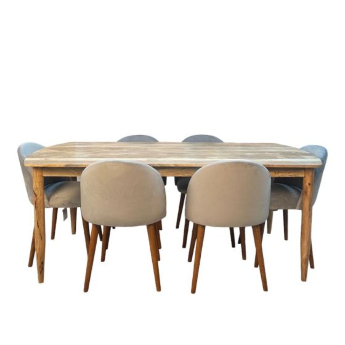 Trade Furniture Scandi Mango 190cm Dining Table & 6 Zena Dining Chairs (2 Colours)