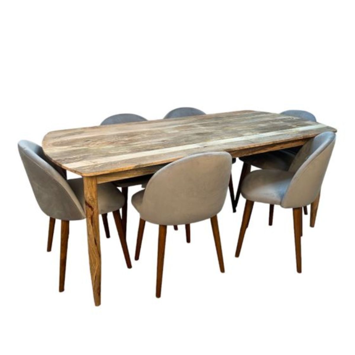 Trade Furniture Scandi Mango 190cm Dining Table & 6 Zena Dining Chairs (2 Colours)