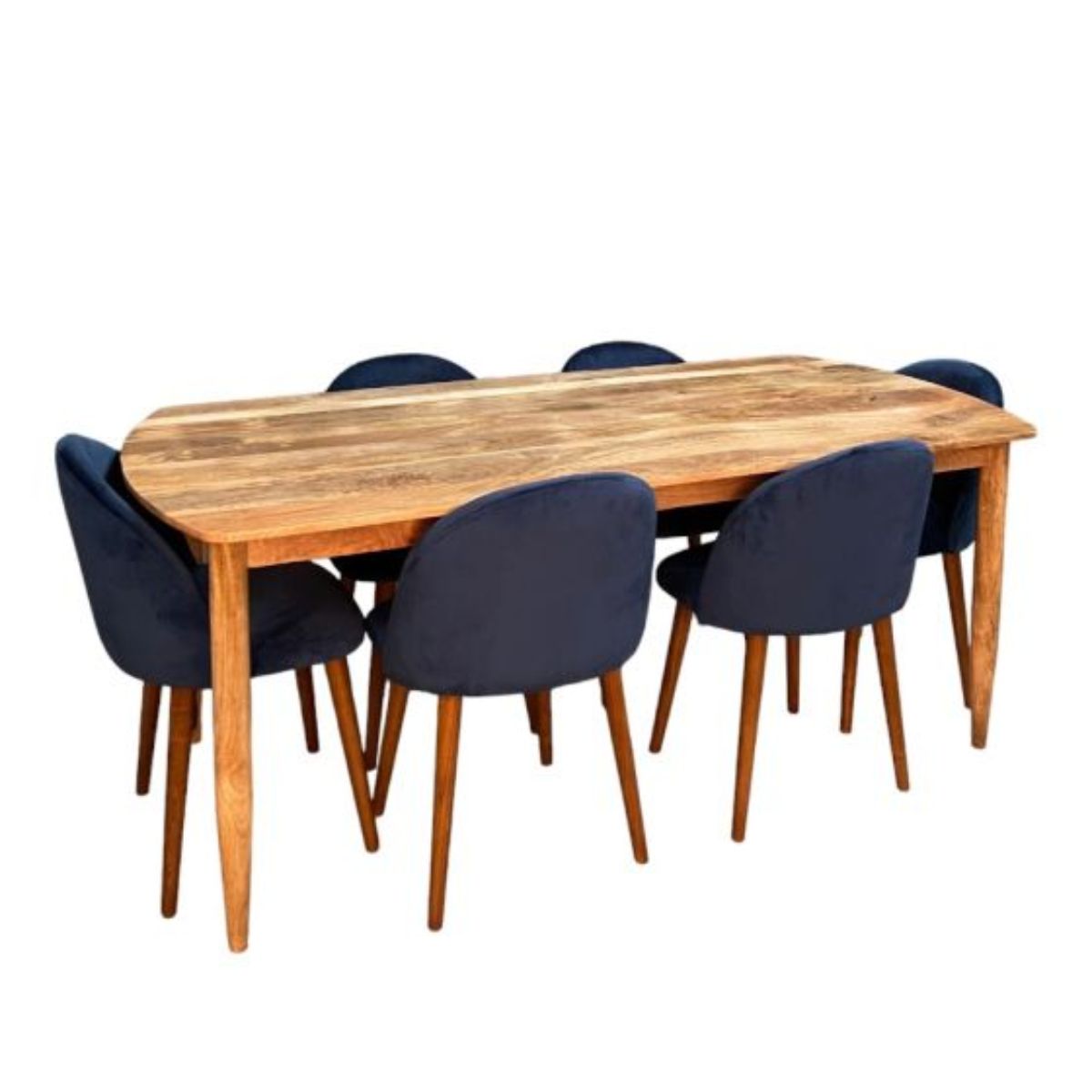 Trade Furniture Scandi Mango 190cm Dining Table & 6 Zena Dining Chairs (2 Colours)