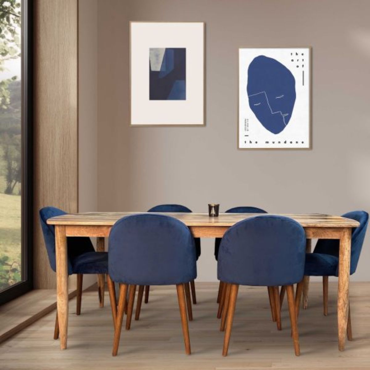 Trade Furniture Scandi Mango 190cm Dining Table & 6 Zena Dining Chairs (2 Colours)