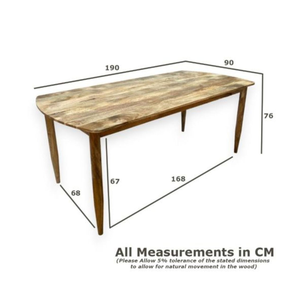Trade Furniture Scandi Mango 190cm Dining Table