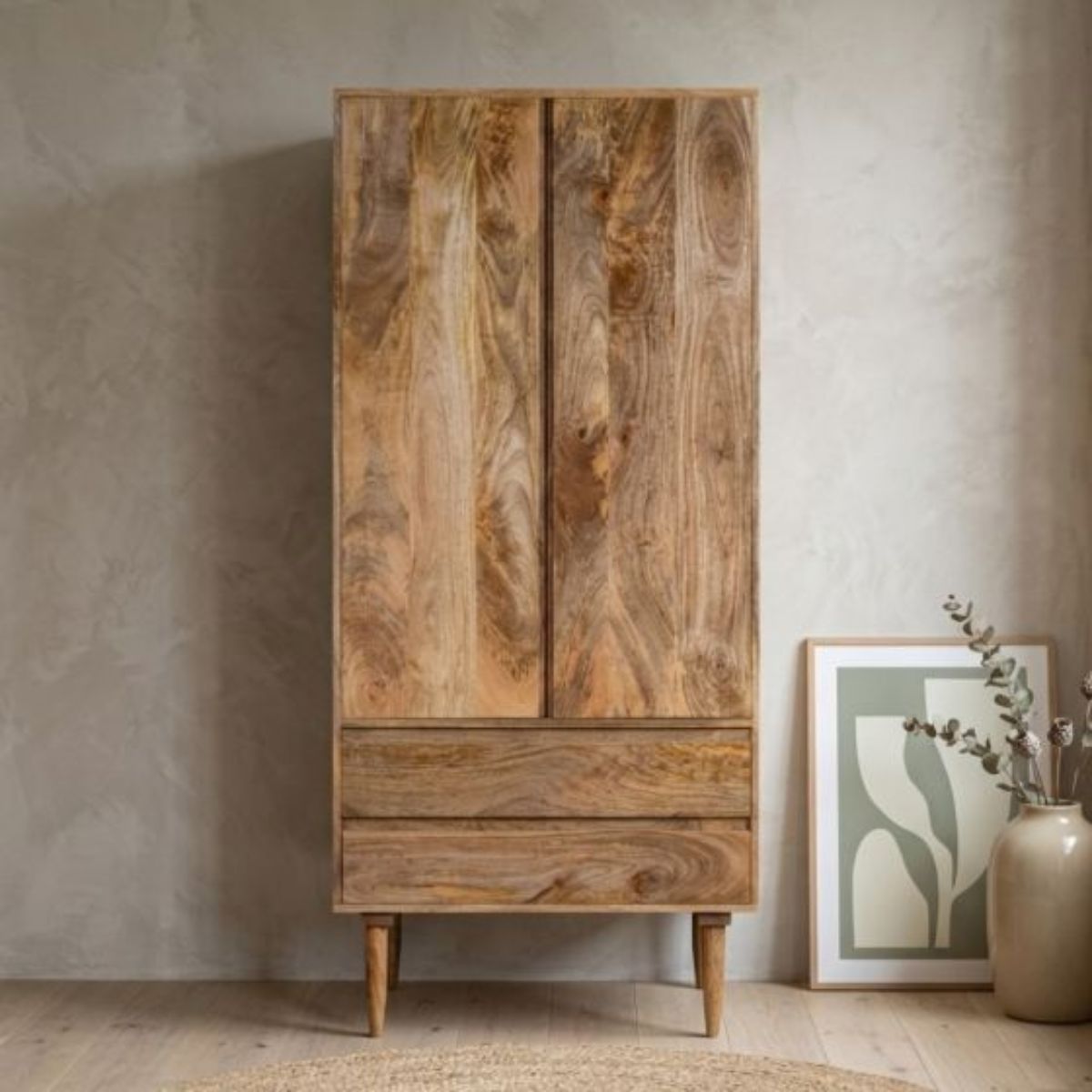 Trade Furniture Scandi Mango 2 Drawer Wardrobe