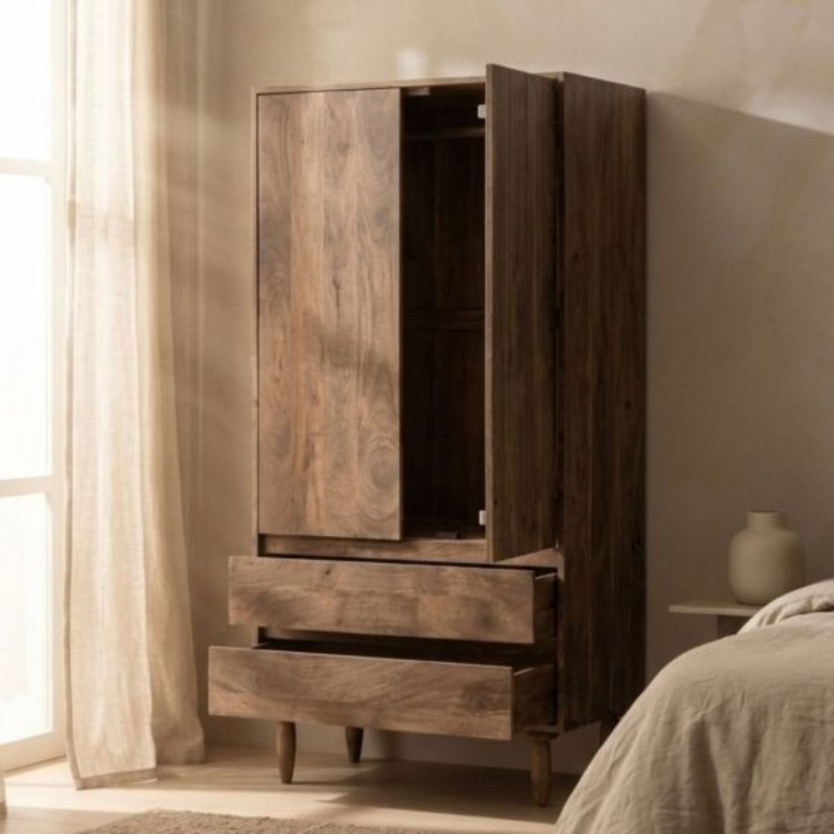 Trade Furniture Scandi Mango 2 Drawer Wardrobe