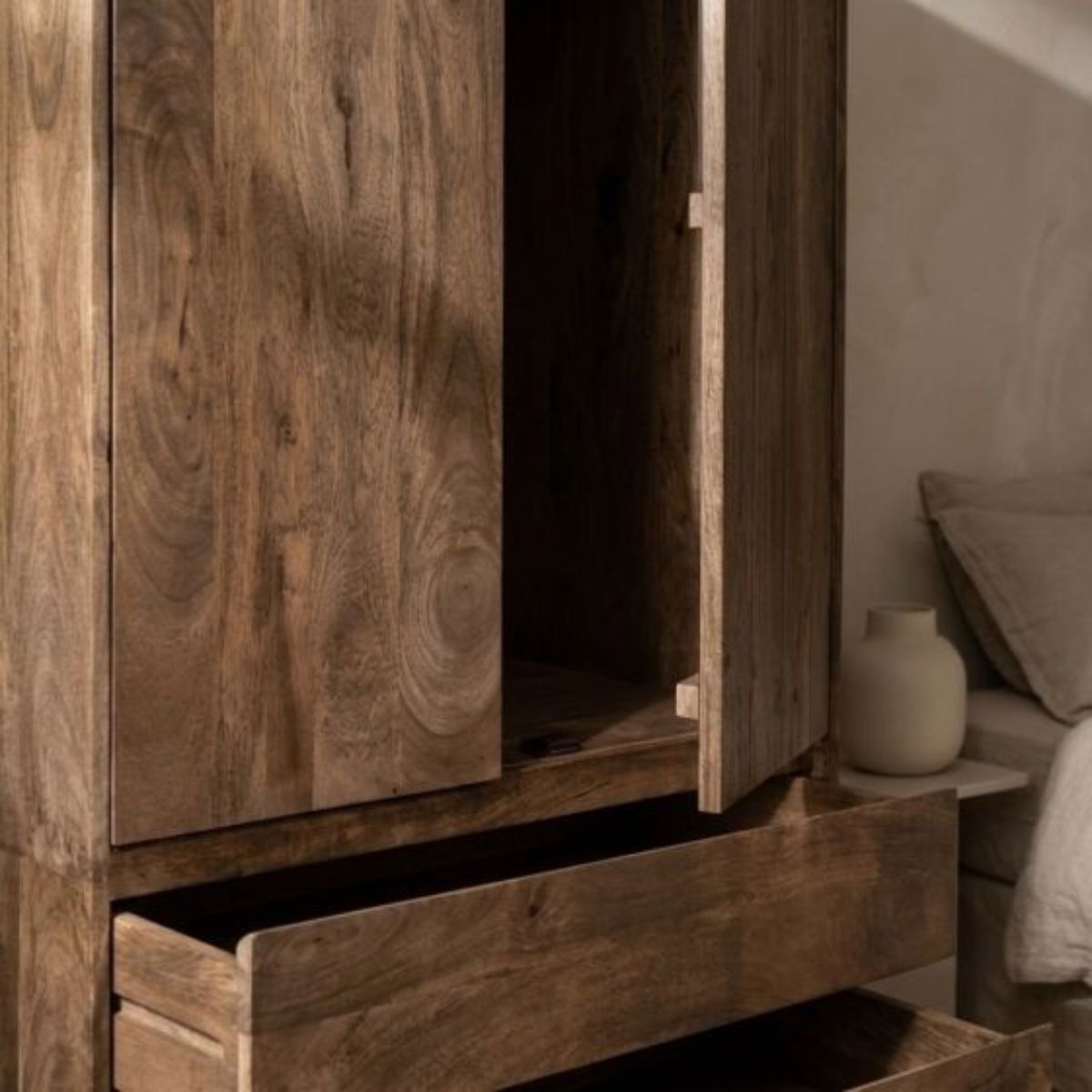 Trade Furniture Scandi Mango 2 Drawer Wardrobe