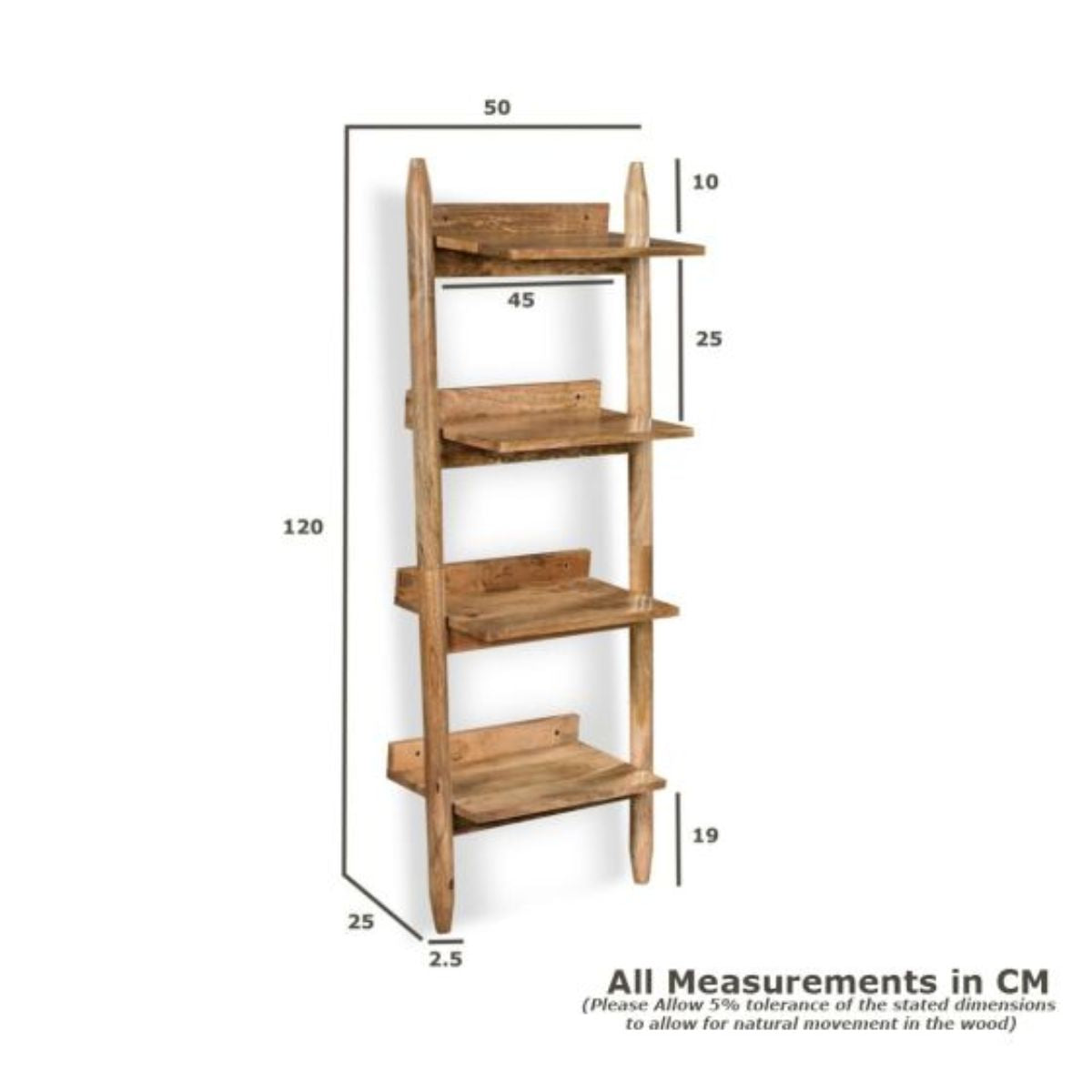 Trade Furniture Scandi Mango 50cm Ladder Wall Unit