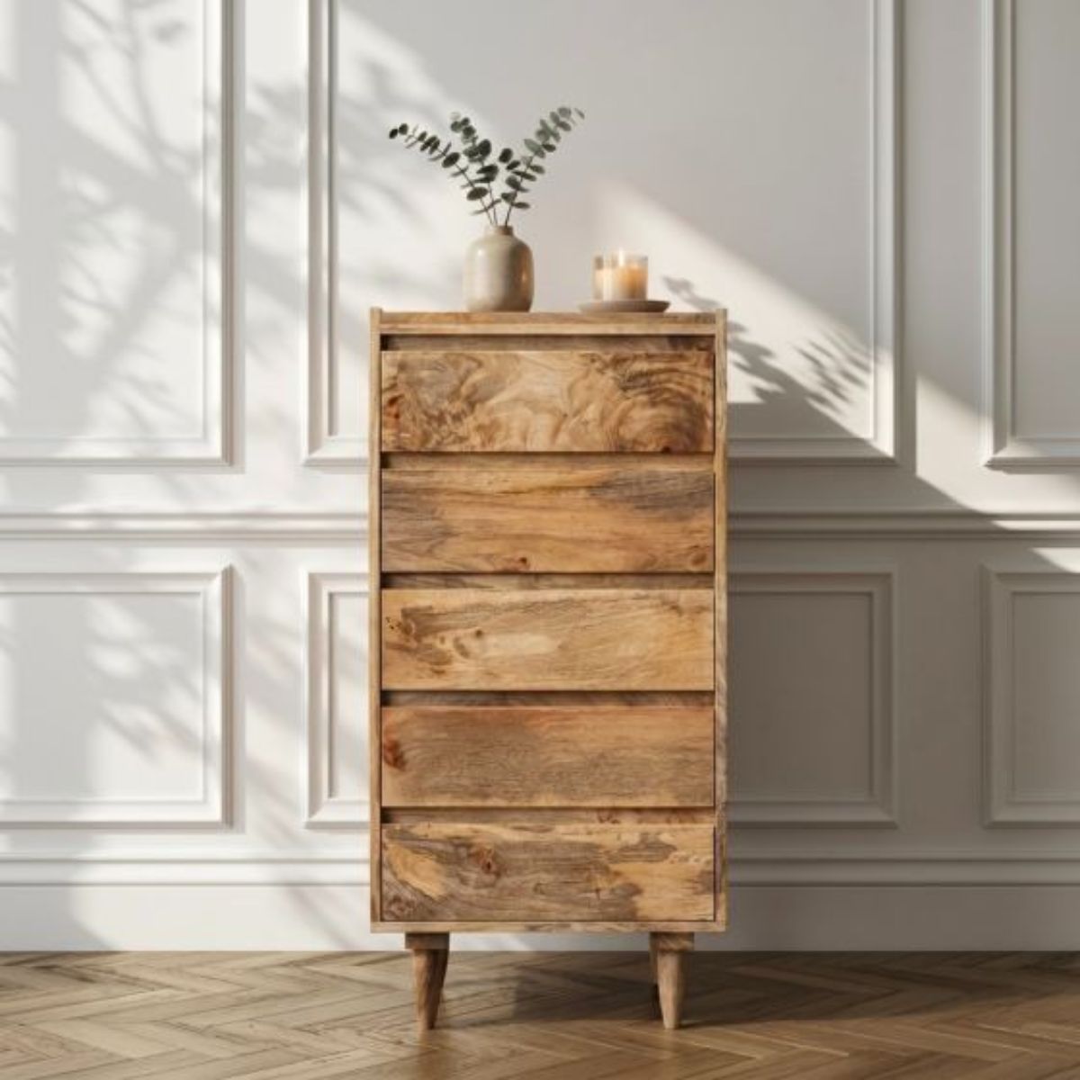 Trade Furniture Scandi Mango 5 Drawer Tall Boy