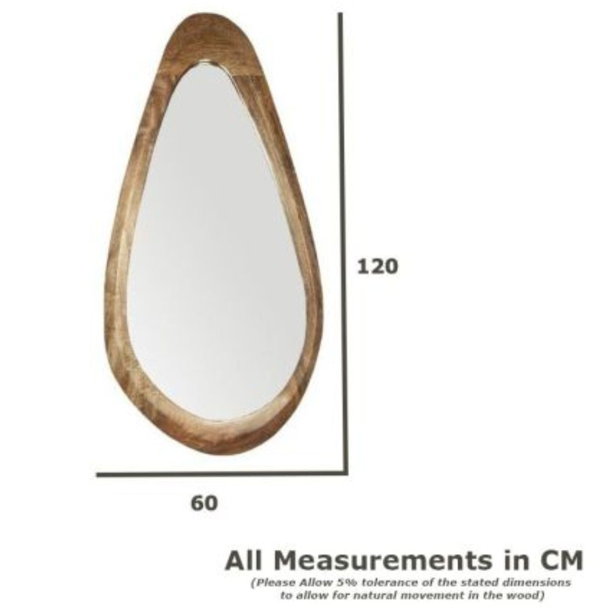 Trade Furniture Scandi Mango 60cm Large Curved Mirror