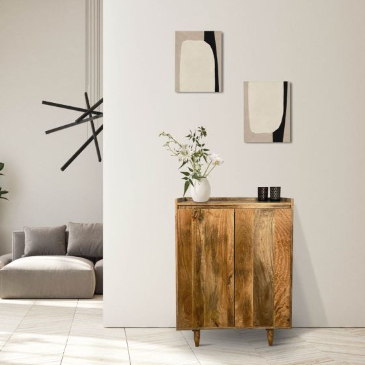 Trade Furniture Scandi Mango 78cm Shoe Cupboard