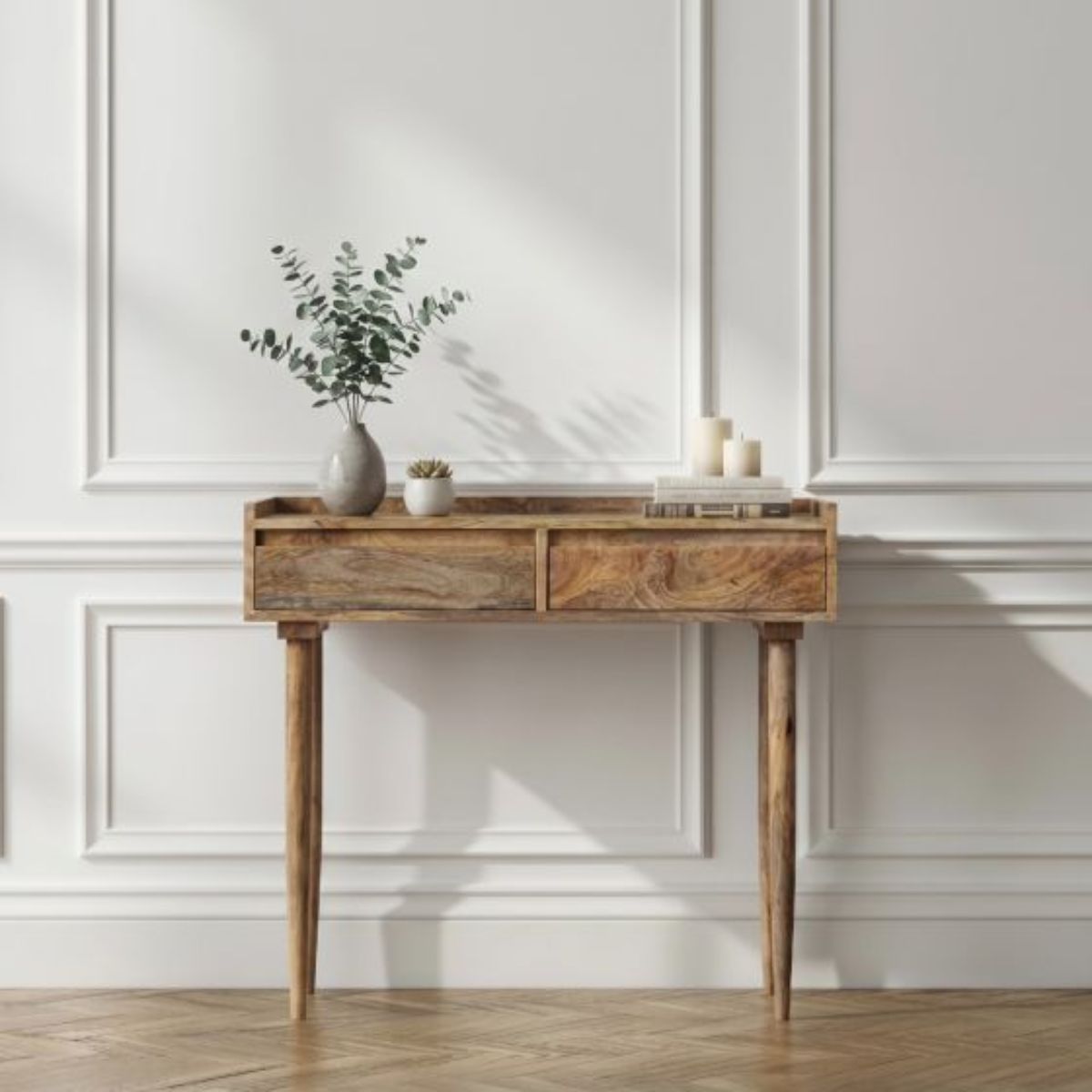 Trade Furniture Scandi Mango 90cm 2 Drawer Console Table