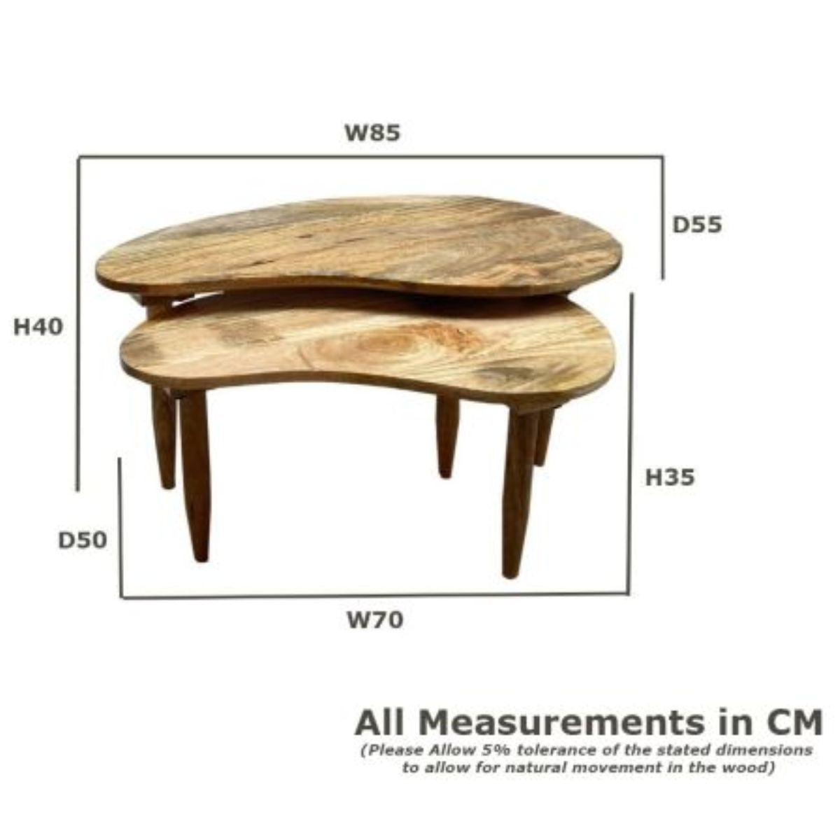 Trade Furniture Scandi Mango Kidney Bean Coffee Table