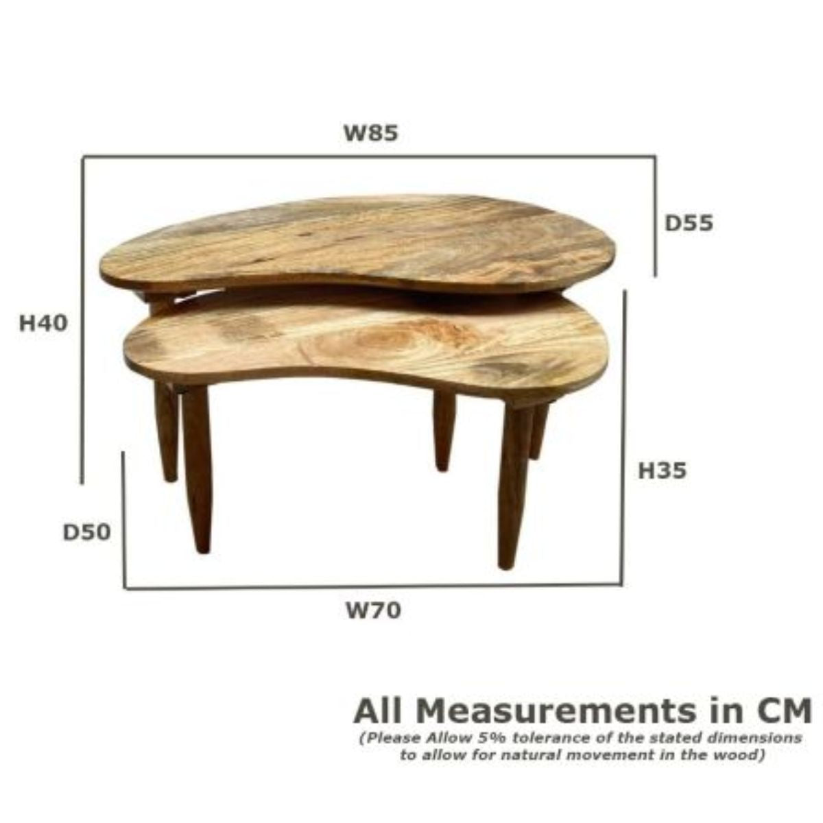 Trade Furniture Scandi Mango Kidney Bean Coffee Table