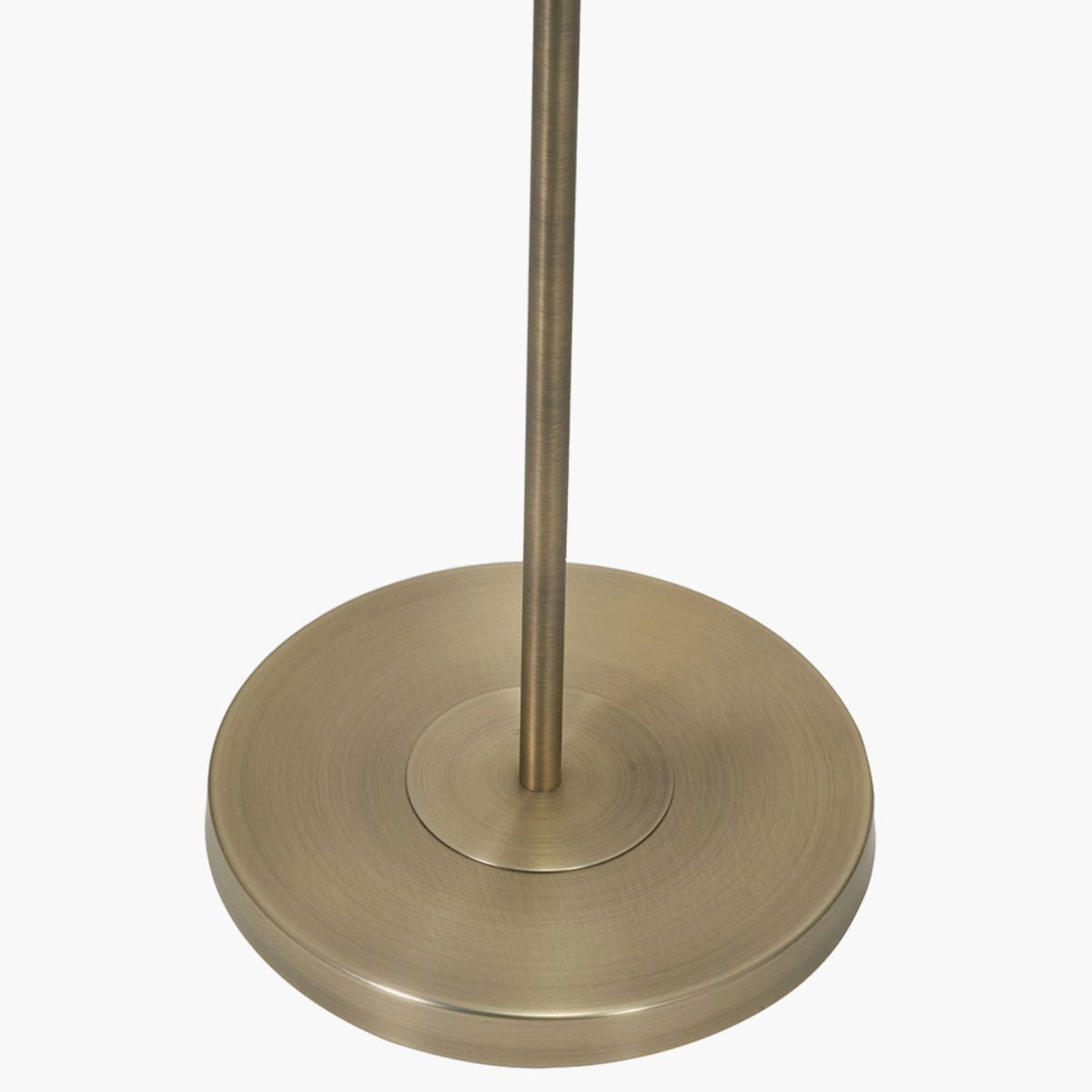 Pacific Lifestyle Seraphine Matt Antique Brass Metal and White Cotton Mix Scallop Shaded Floor Lamp
