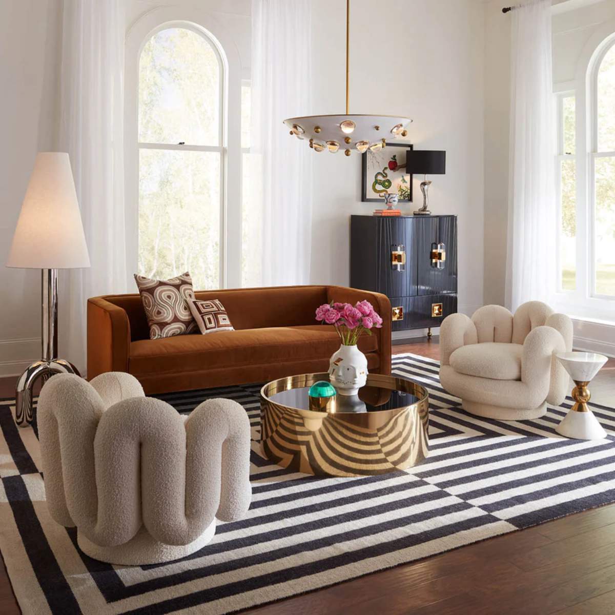 Jonathan Adler Serpentine Swivel Chair
