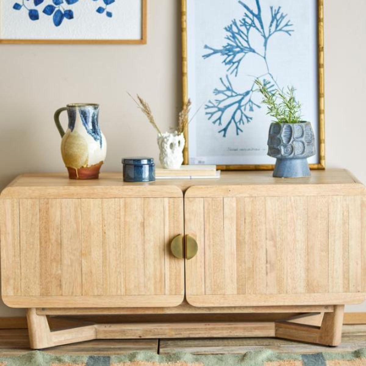 Bloomingville Serrone Cabinet - Natural Rubberwood