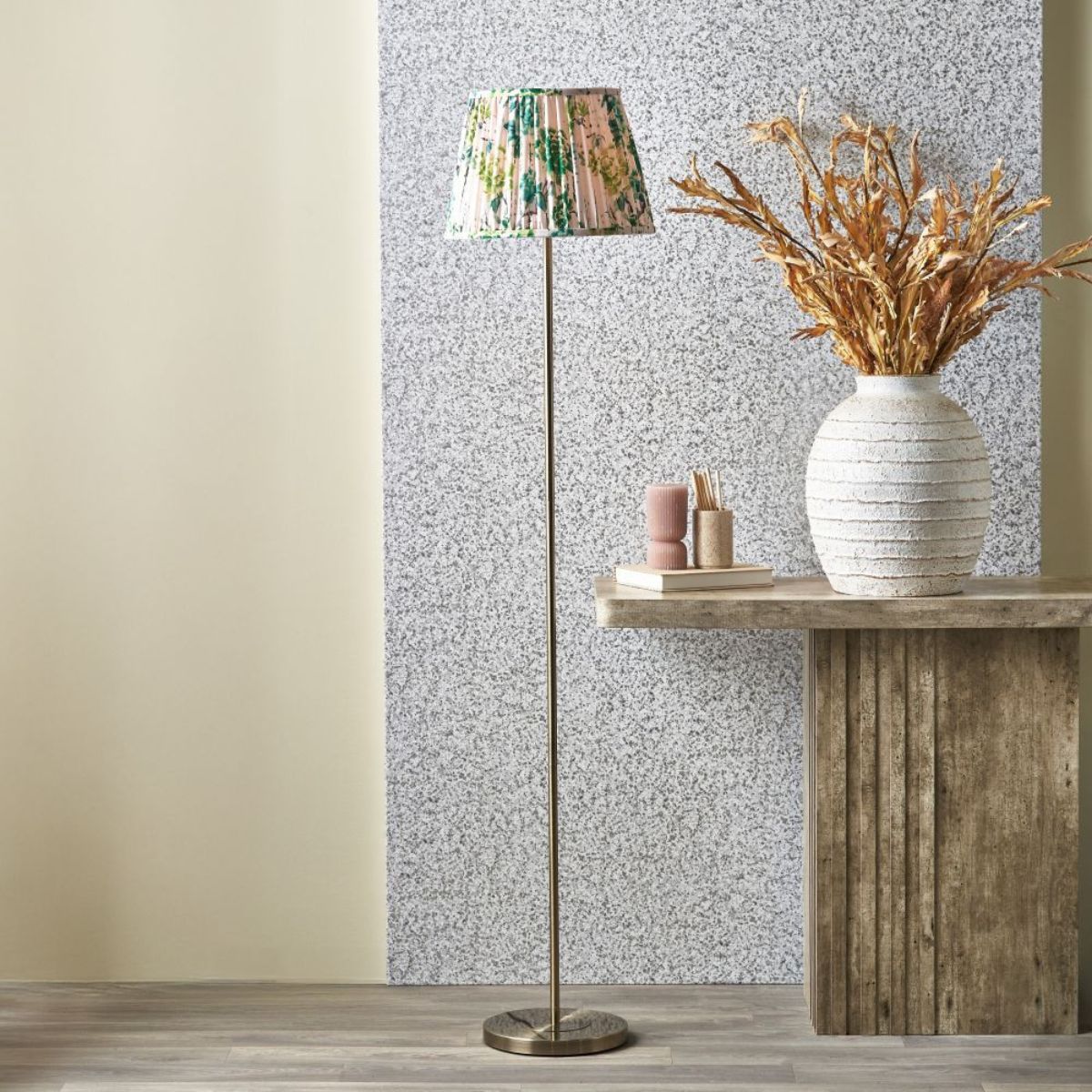Designers Guild Sesvenna Antique Brass Metal Stick Floor Lamp Base
