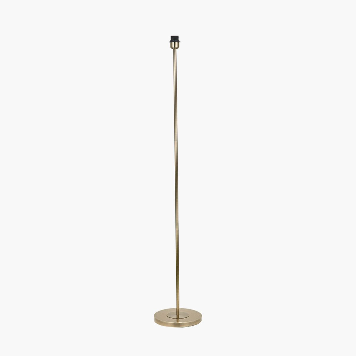 Designers Guild Sesvenna Antique Brass Metal Stick Floor Lamp Base with Kyoto Flower 40cm Pleated Shade Emerald