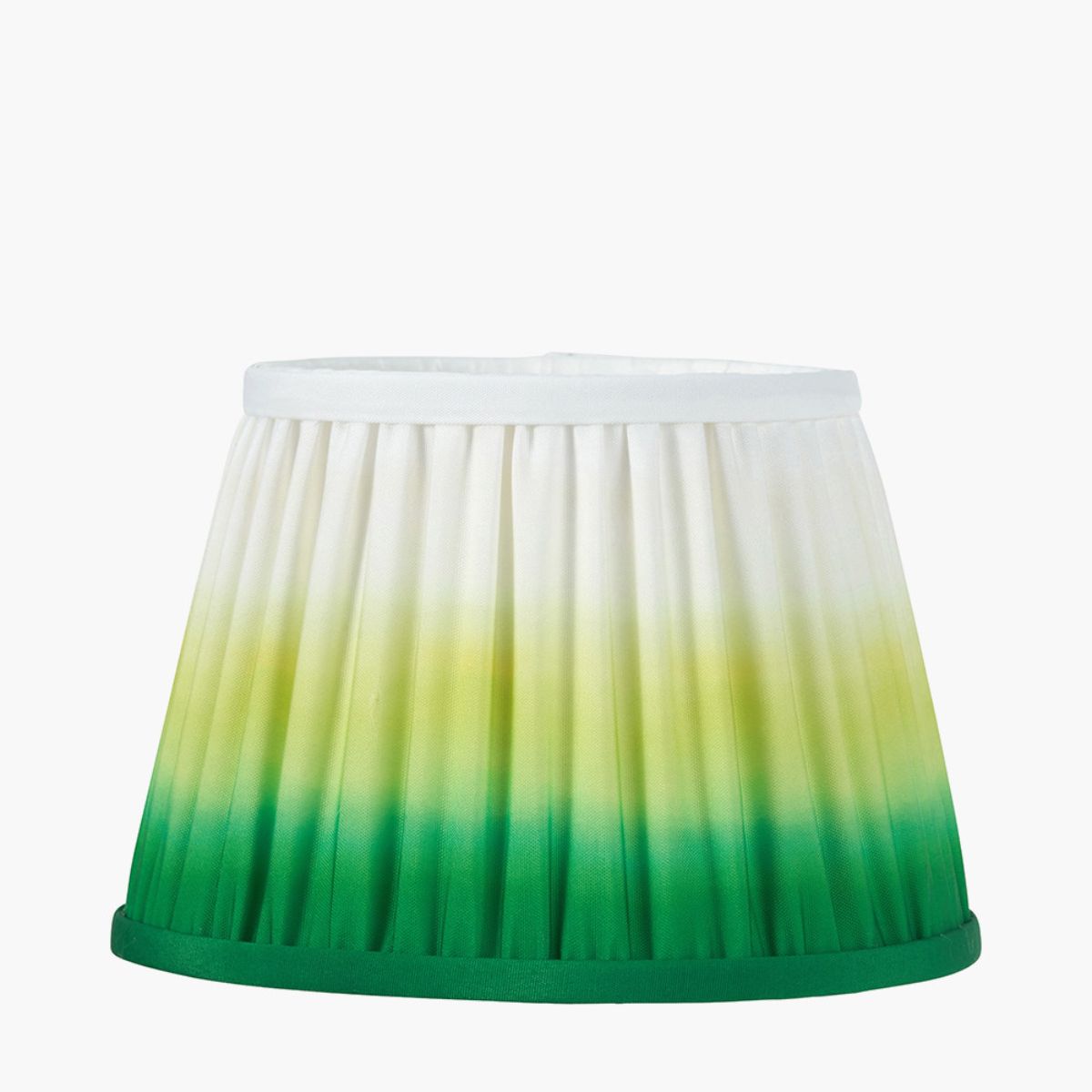 Designers Guild Sesvenna Antique Brass Metal Stick Table Lamp Base with Savoie 25cm Pleated Shade Emerald