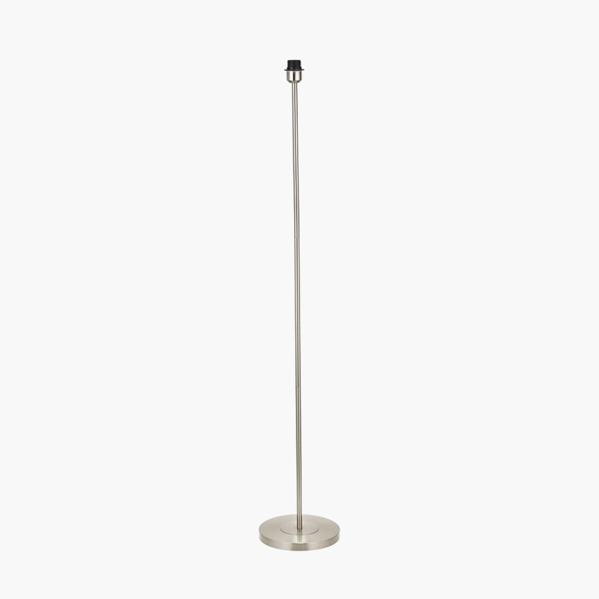 Designers Guild Sesvenna Brushed Silver Metal Stick Floor Lamp Base with Porcelaine de Chine 45cm Drum Shade Cobalt