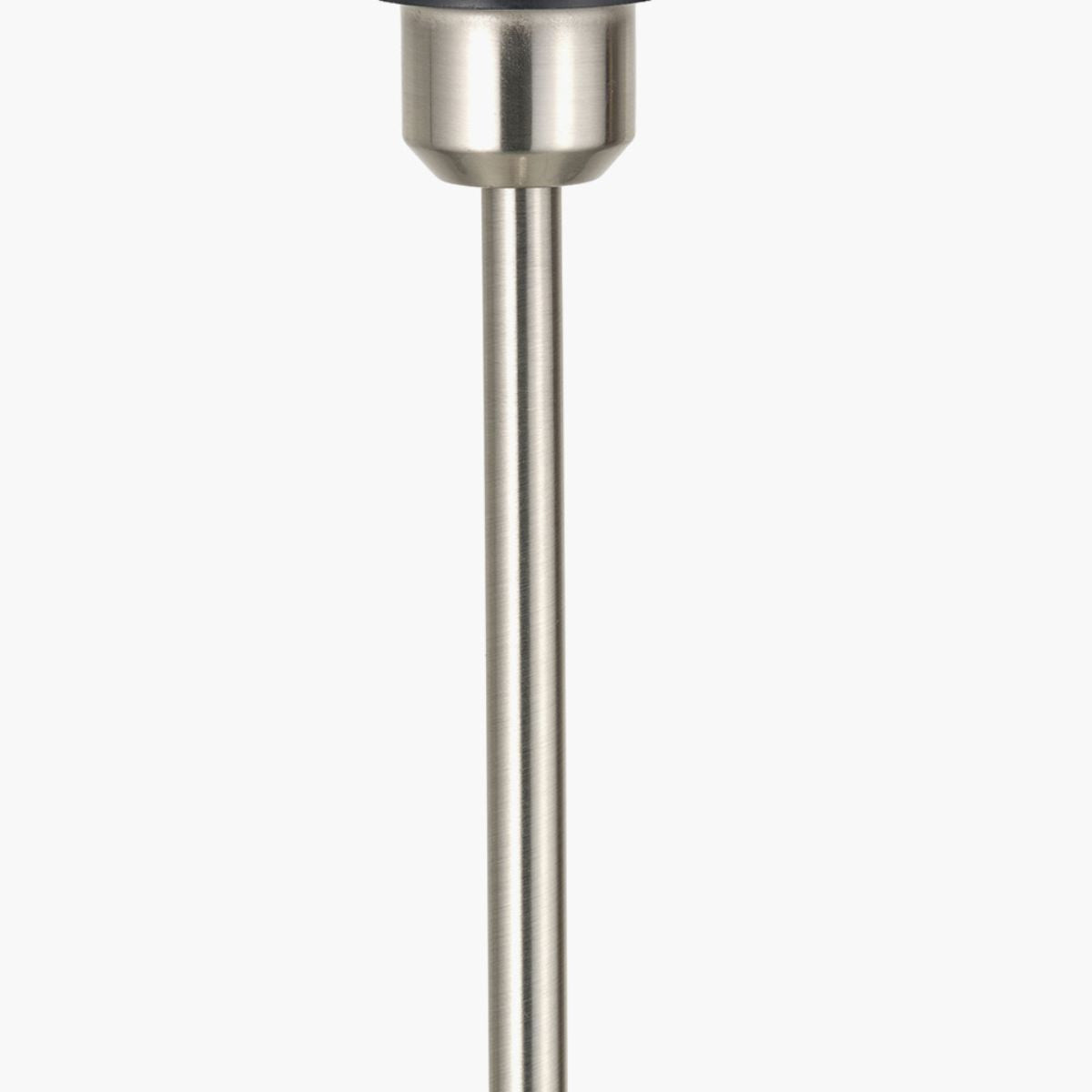 Designers Guild Sesvenna Brushed Silver Metal Stick Floor Lamp Base with Savoie 40cm Pleated Shade Cobalt