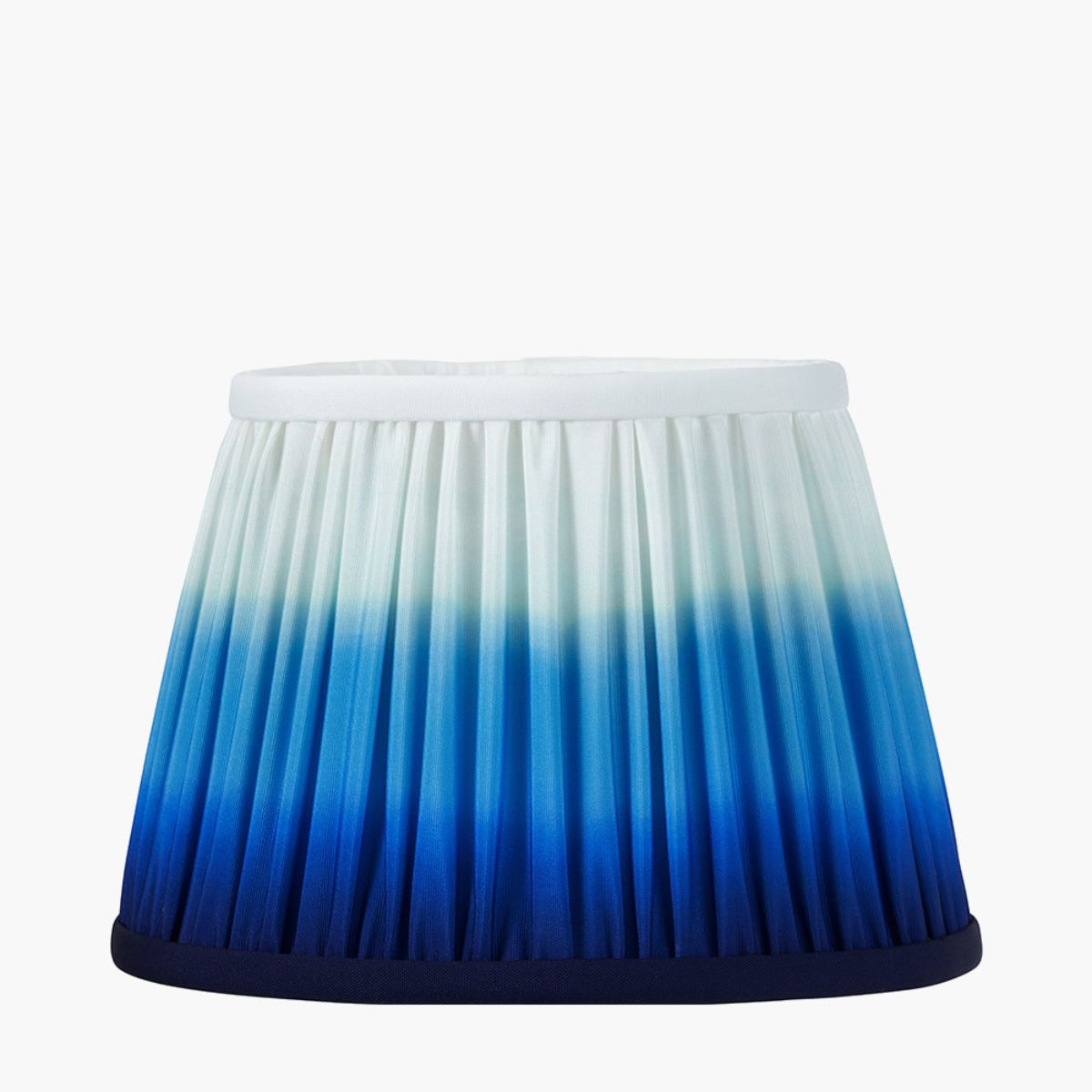 Designers Guild Sesvenna Brushed Silver Metal Stick Floor Lamp Base with Savoie 40cm Pleated Shade Cobalt