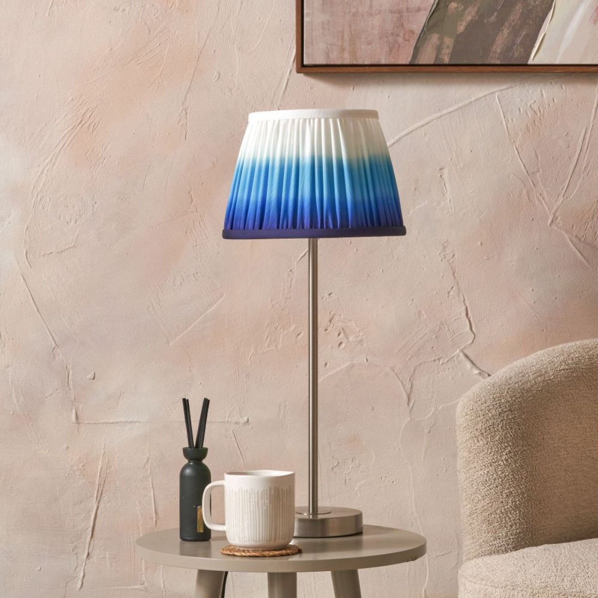 Designers Guild Sesvenna Brushed Silver Metal Stick Table Lamp Base