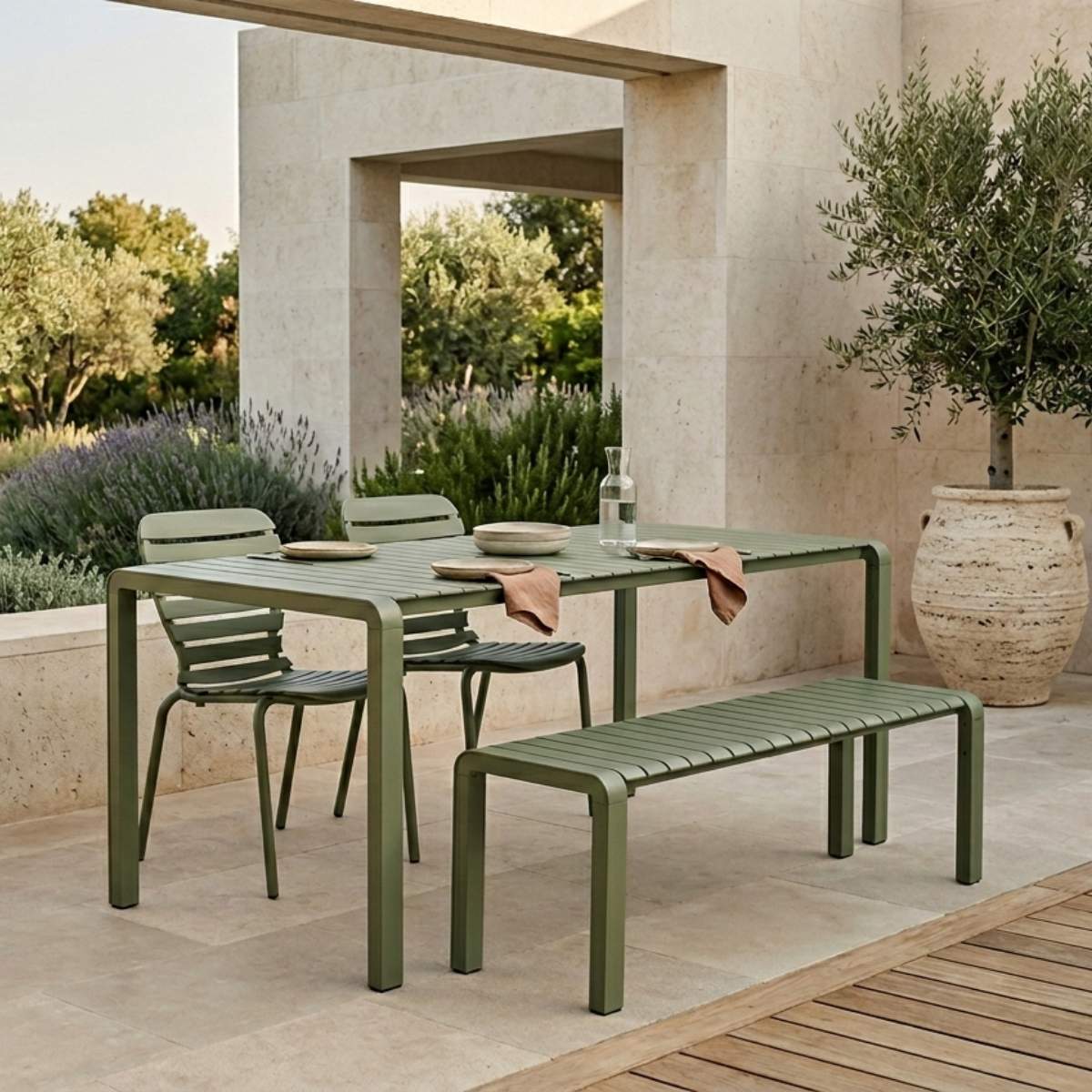 Zuiver Set Garden Table Vondel 168,5 + 2 Chair + Bench Vondel