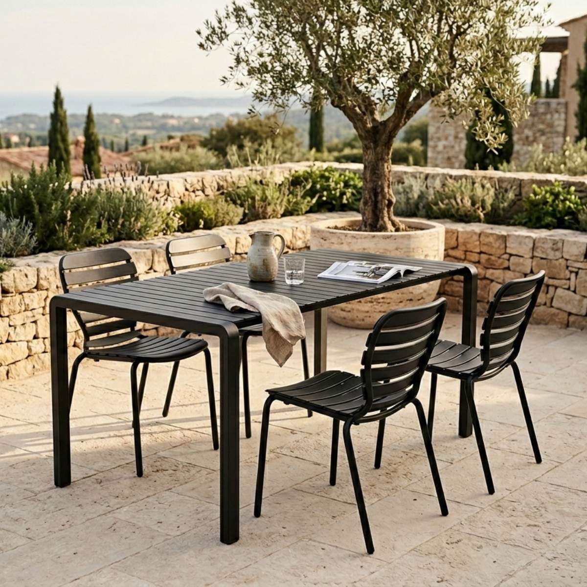Zuiver Set Garden Table Vondel 168,5 + 4 Chair Vondel