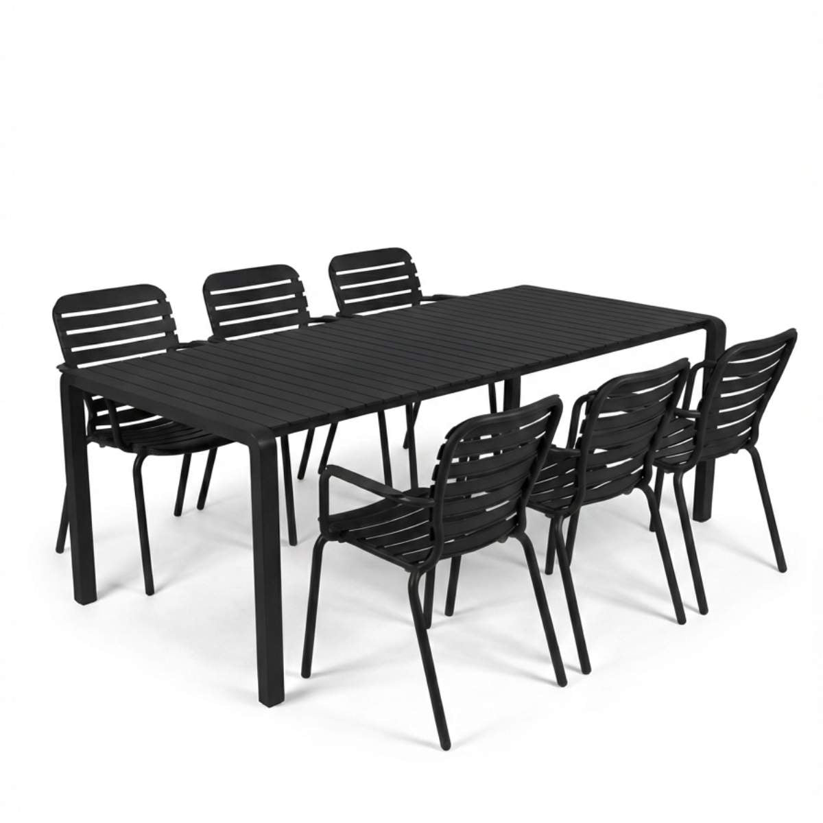 Zuiver Set Garden Table Vondel 214 + 6 Armchair Vondel