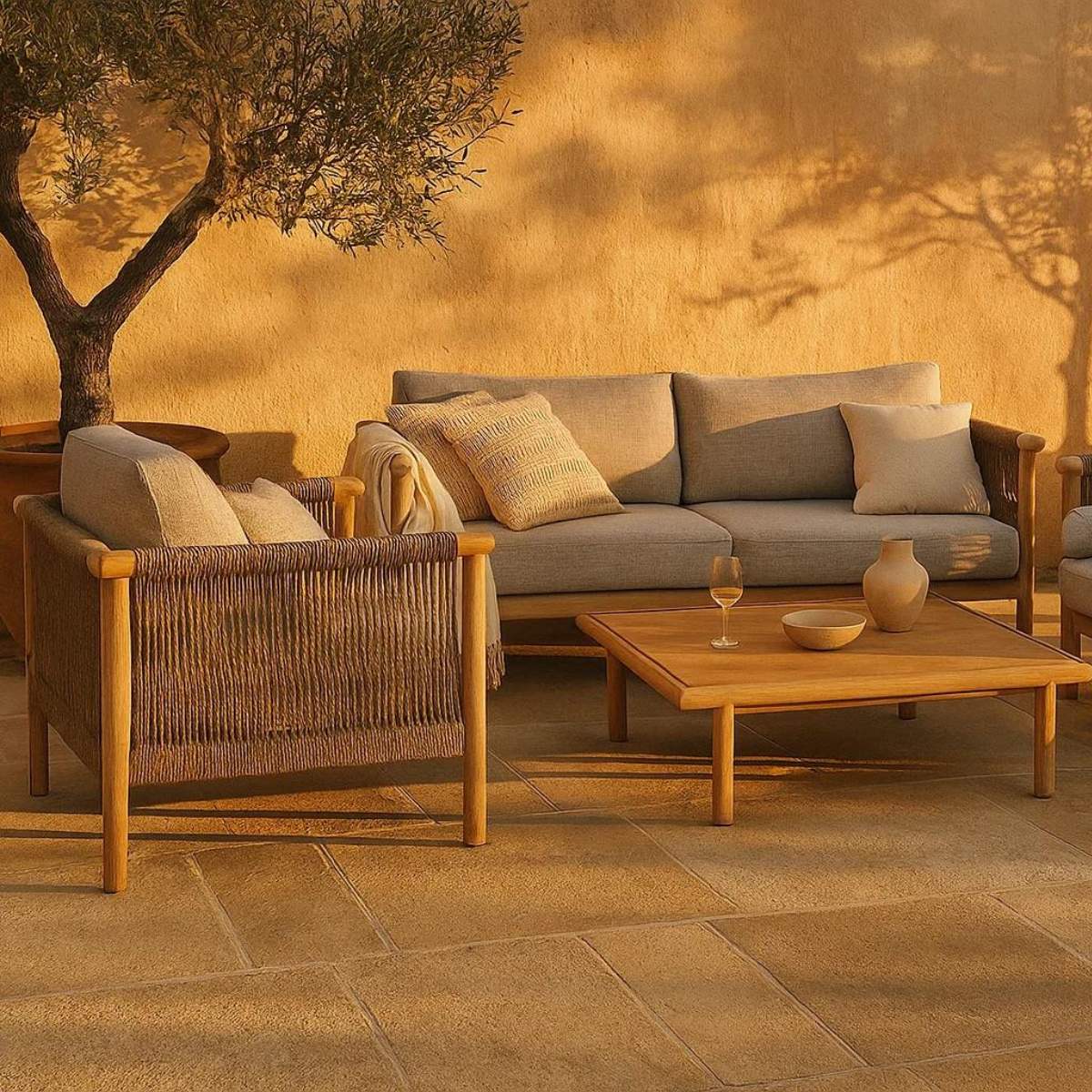 Dutch Bone Set Outdoor Oasis (Sofa + Coffee Table + 2 Lounge Chair )