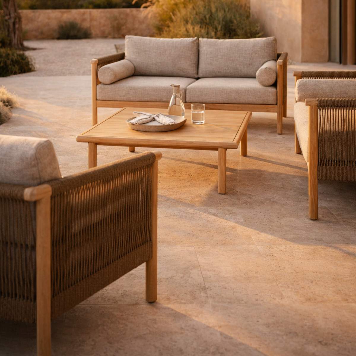 Dutch Bone Set Outdoor Oasis (Sofa + Coffee Table + 2 Lounge Chair )