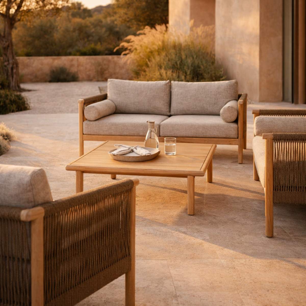 Dutch Bone Set Outdoor Sofa Oasis + Coffee Table
