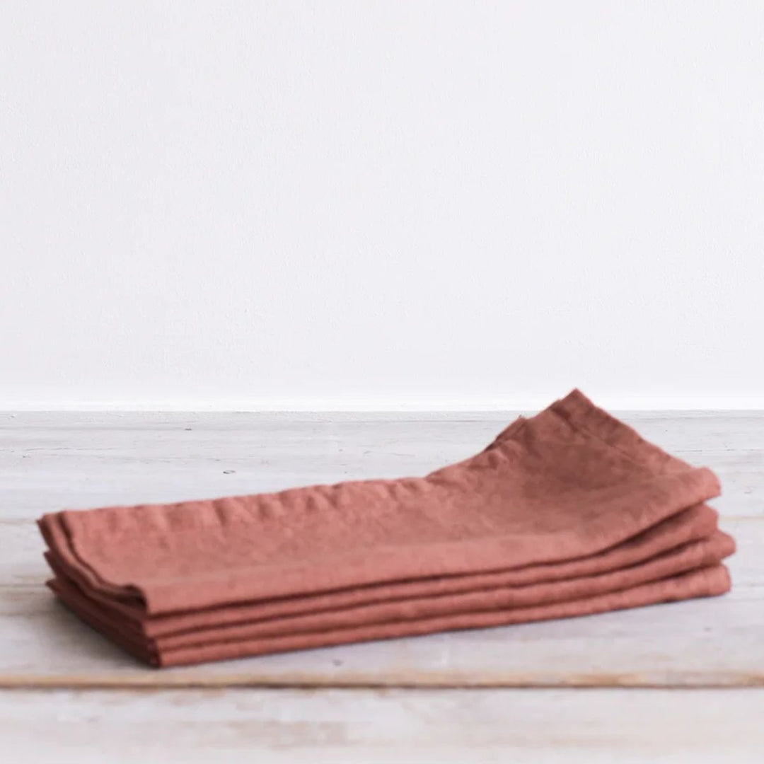Morgan and Wright Set of 4 Linen Napkins - Copper