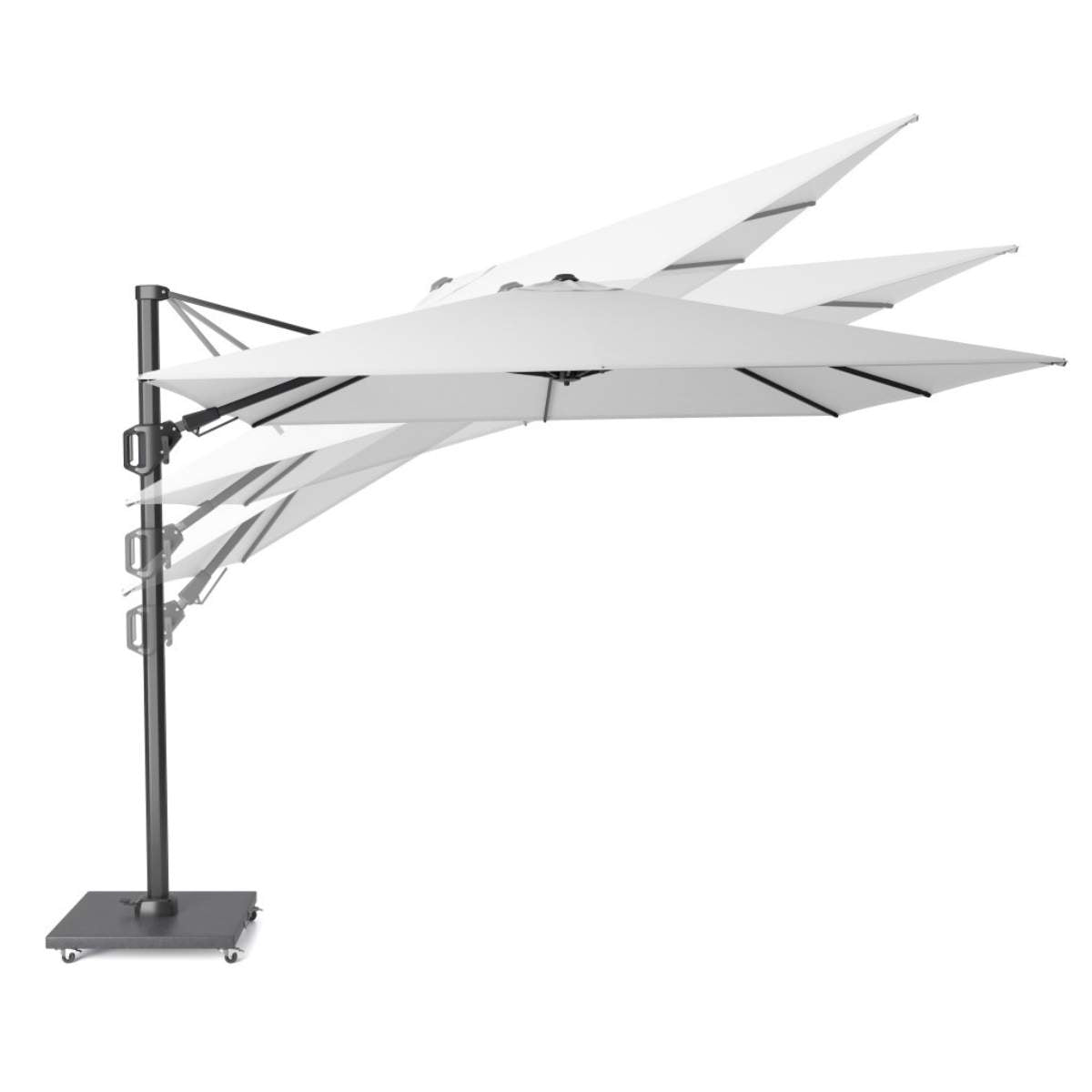Pacific Lifestyle Glow Challenger T2 3m Square Luna Grey Free Arm Parasol