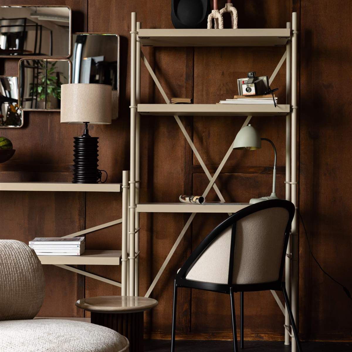 Dutch Bone Shelf Iron Beige