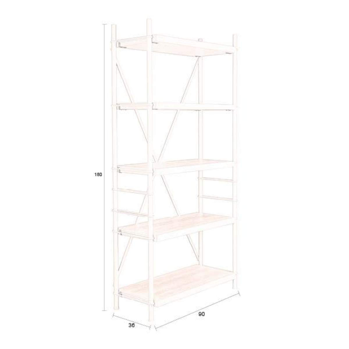Dutch Bone Shelf Iron Beige