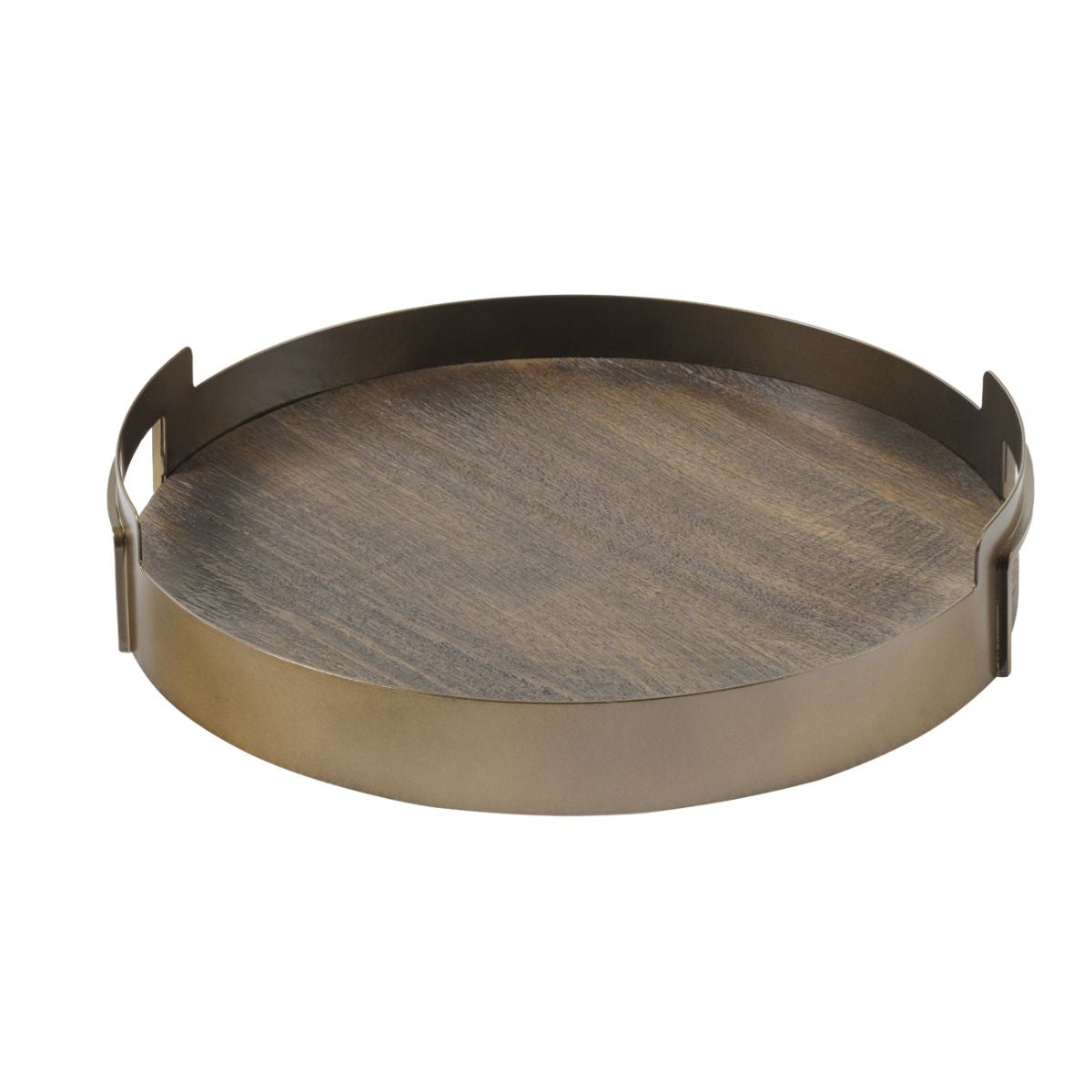 Libra Interiors Shibui Mango Wood & Smoked Gold Trays Set of 2
