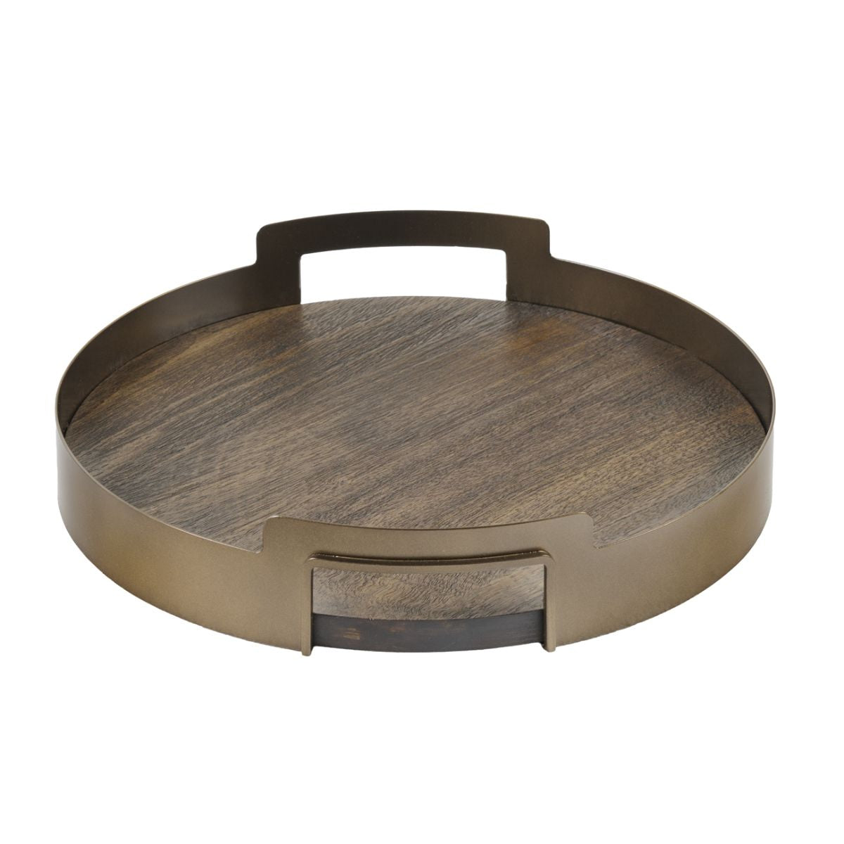 Libra Interiors Shibui Mango Wood & Smoked Gold Trays Set of 2