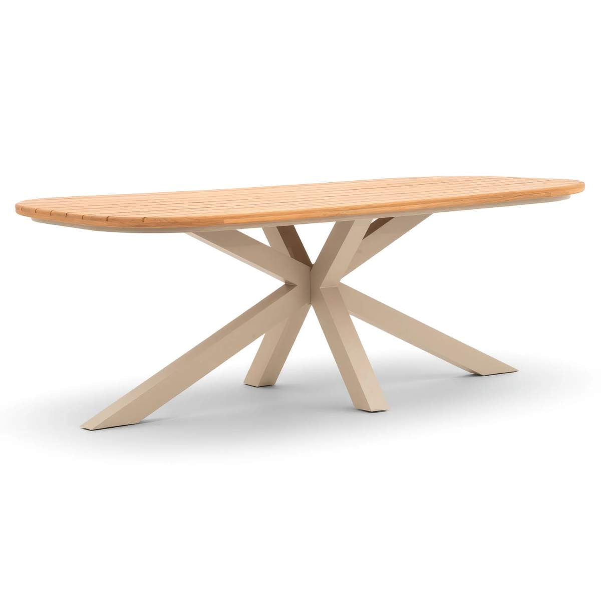 Maze Sicily 6 Seat Rectangular Teak Garden Dining Table - Latte