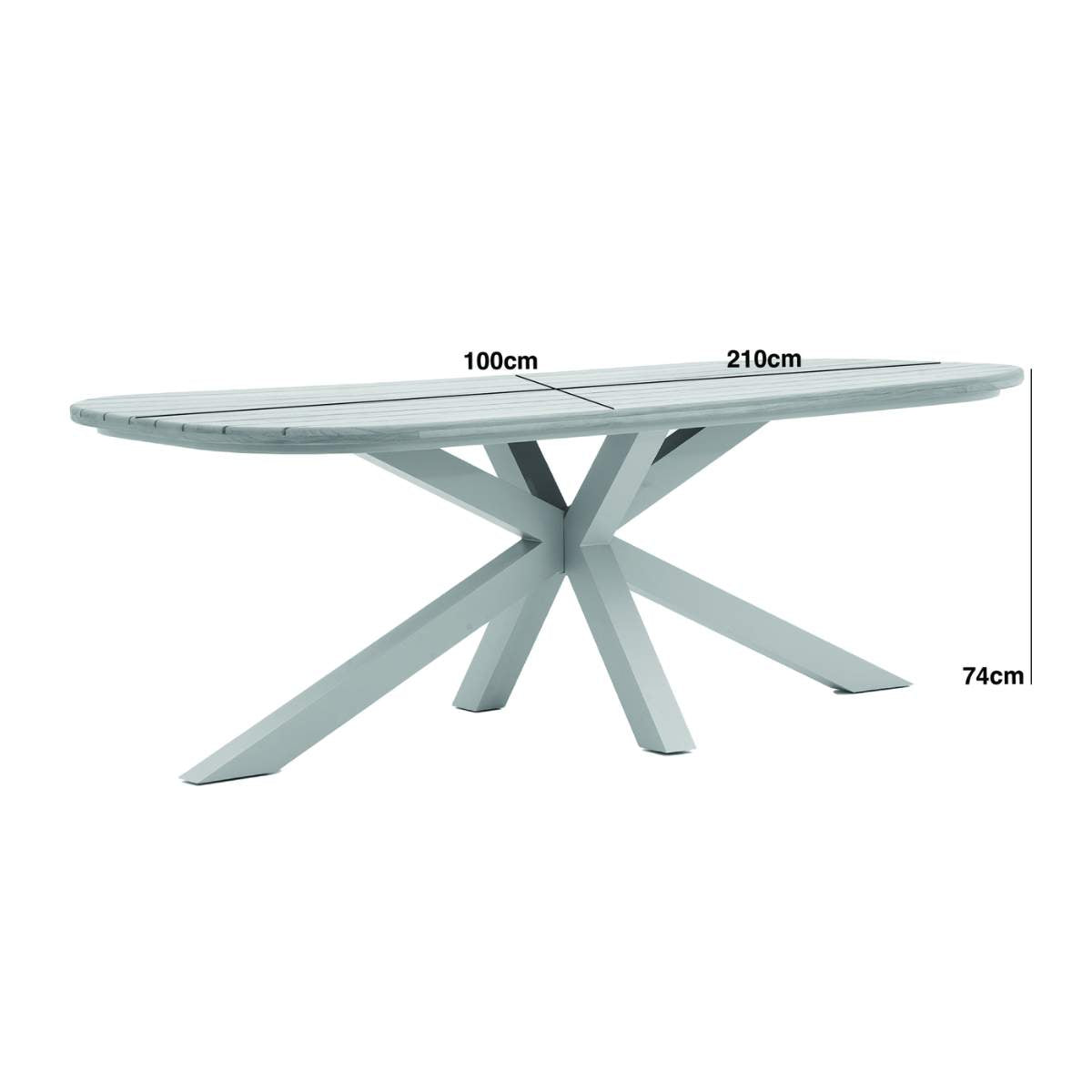 Maze Sicily 6 Seat Rectangular Teak Garden Dining Table - Latte