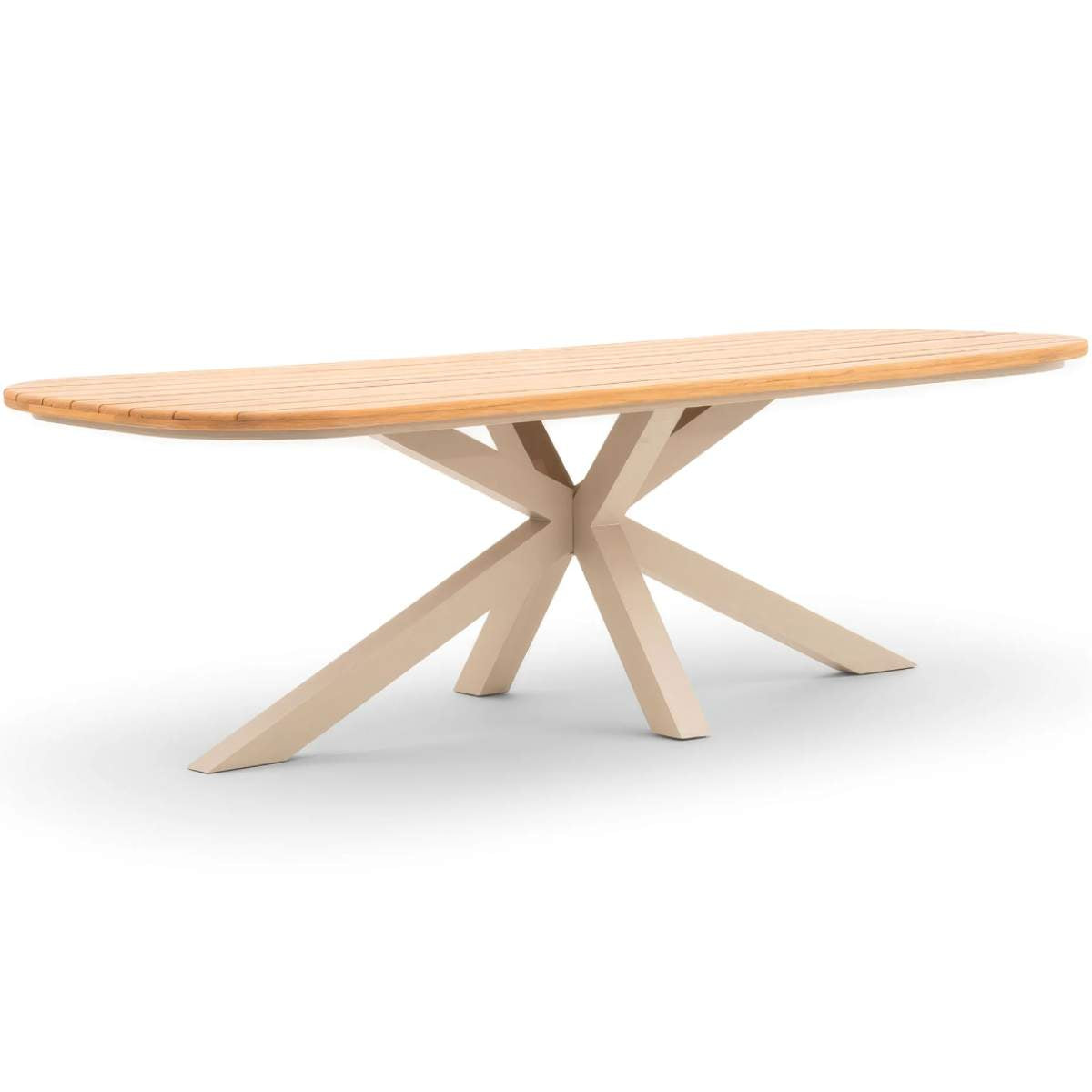 Maze Sicily 8 Seat Rectangular Teak Garden Dining Table - Latte