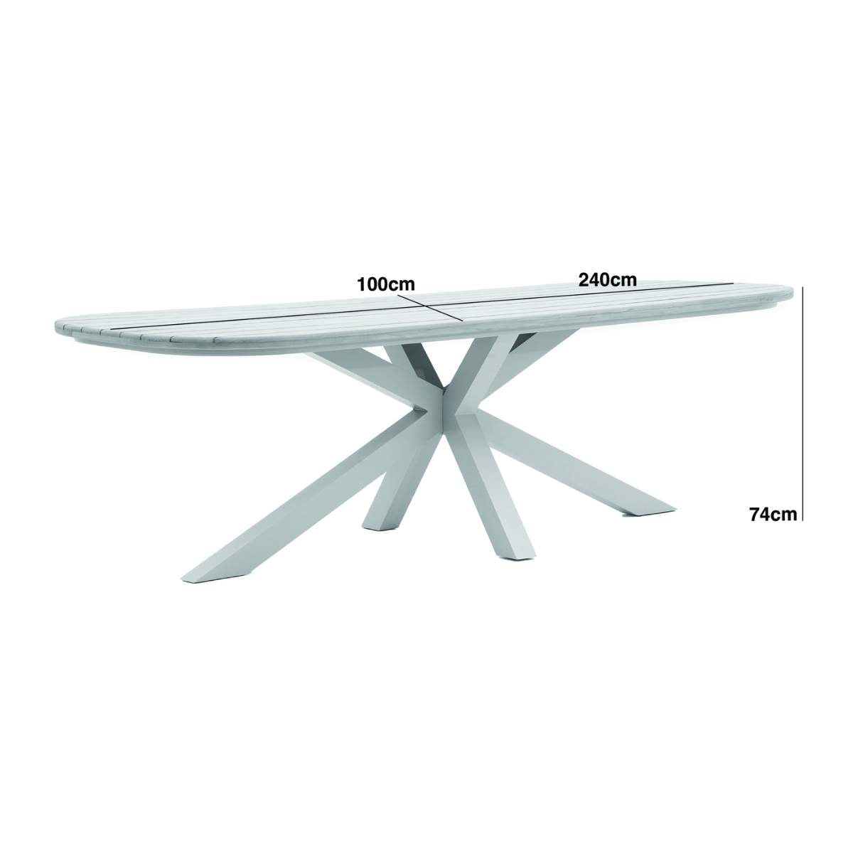 Maze Sicily 8 Seat Rectangular Teak Garden Dining Table - Latte