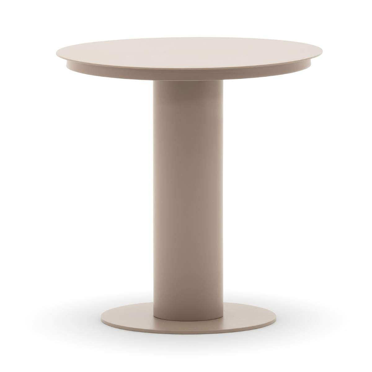 Maze Sicily Aluminium Round Pedestal Side Table - Café