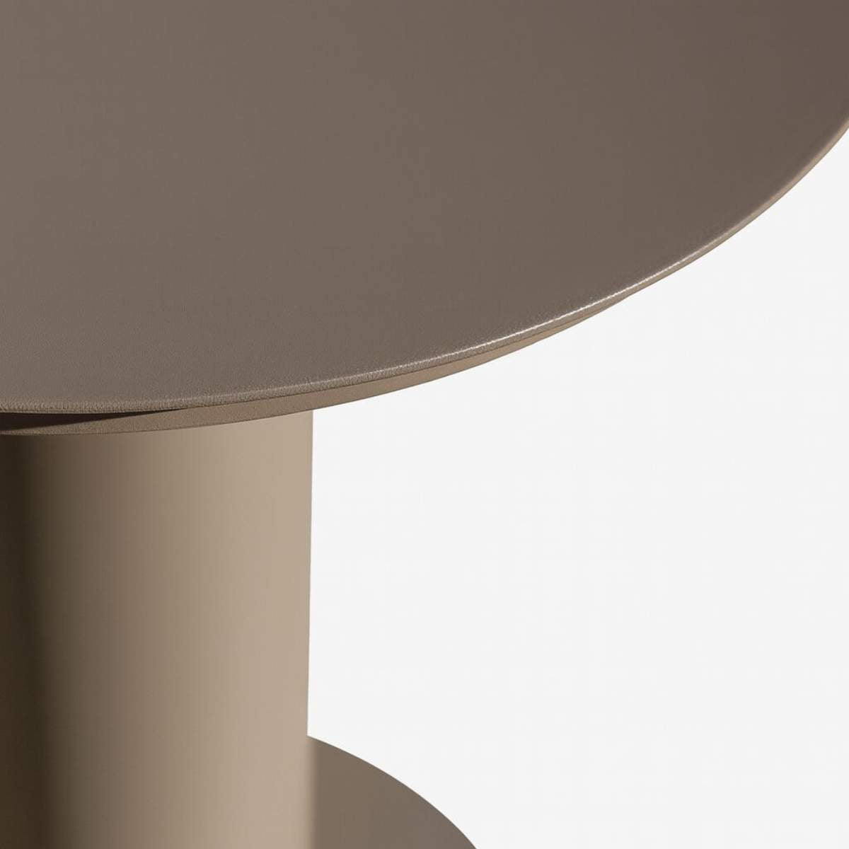 Maze Sicily Aluminium Round Pedestal Side Table - Café