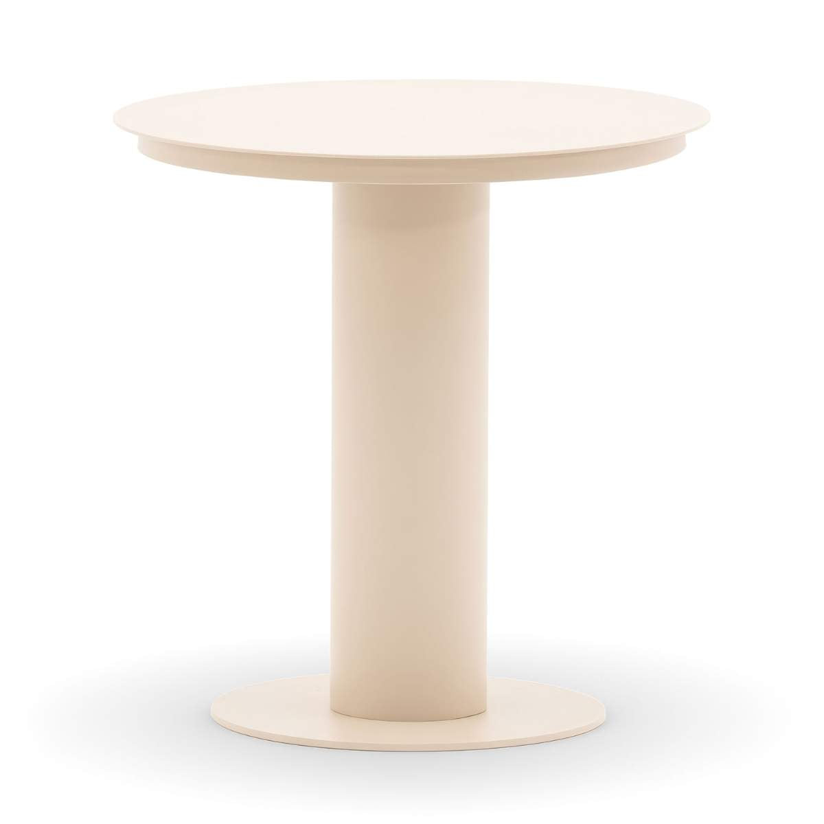 Maze Sicily Aluminium Round Pedestal Side Table - Latte