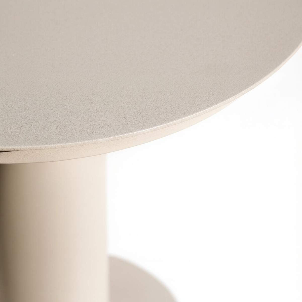 Maze Sicily Aluminium Round Pedestal Side Table - Latte