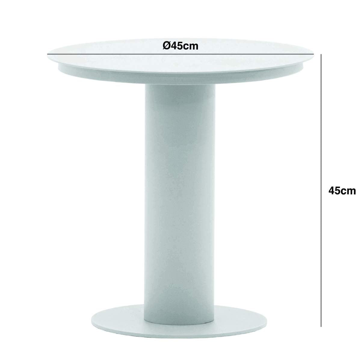 Maze Sicily Aluminium Round Pedestal Side Table - Latte