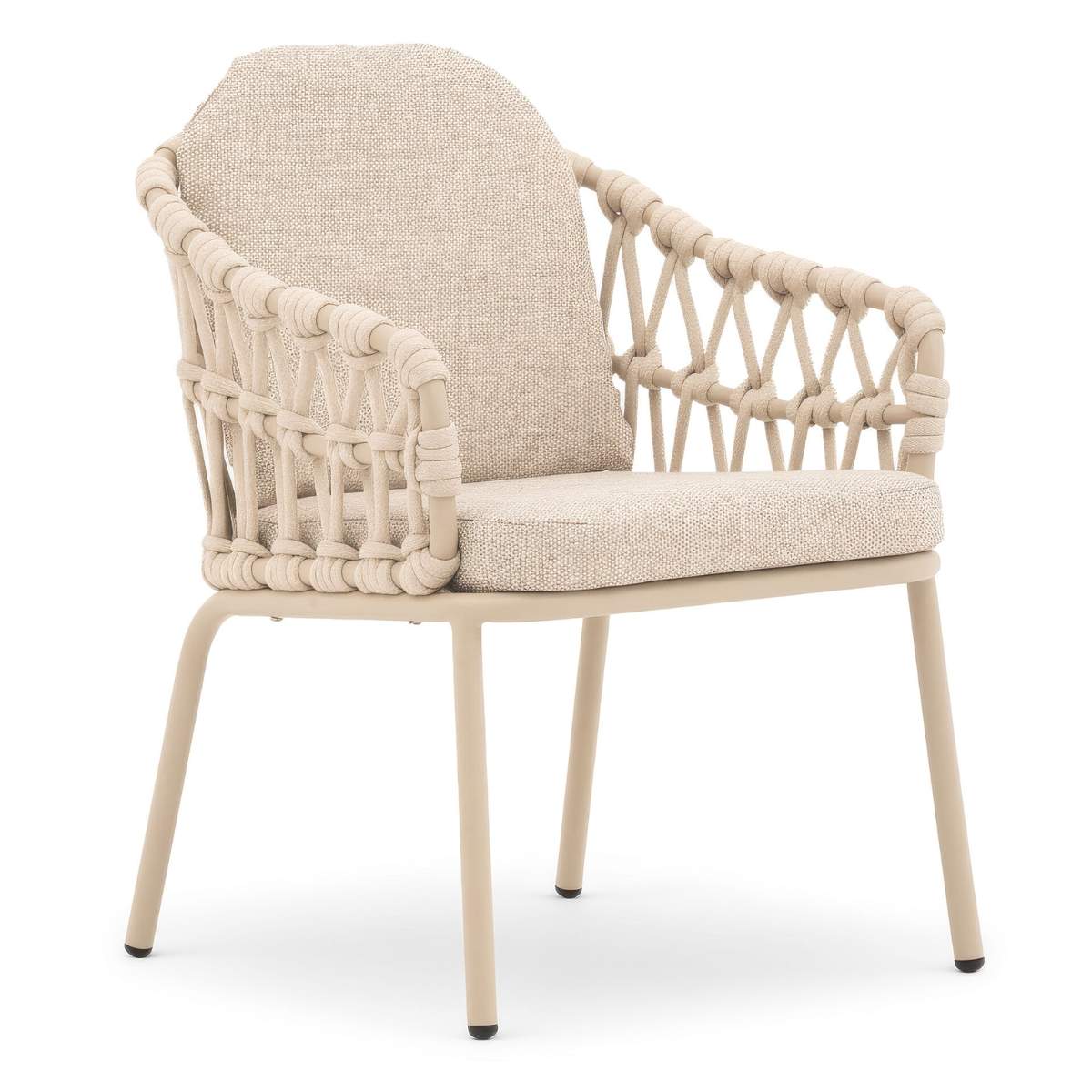 Maze Sicily Open Rope Weave 8 Seat Rectangular Dining Set - Latte